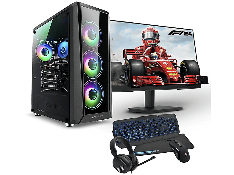 PC Gaming - PC Racing INTEL I7 ORDENADOR SOBREMESA, Intel® Core™ i7 12700F, 32 GB RAM, 1 TB SSD, GeForce RTX™ 4060, Windows 11 Pro, Negro