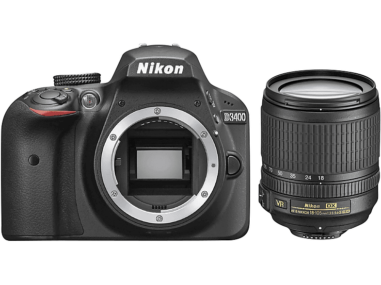 Cámara digital - Nikon D3400, 24,2 megapixel, Full HD 1080p, Negro