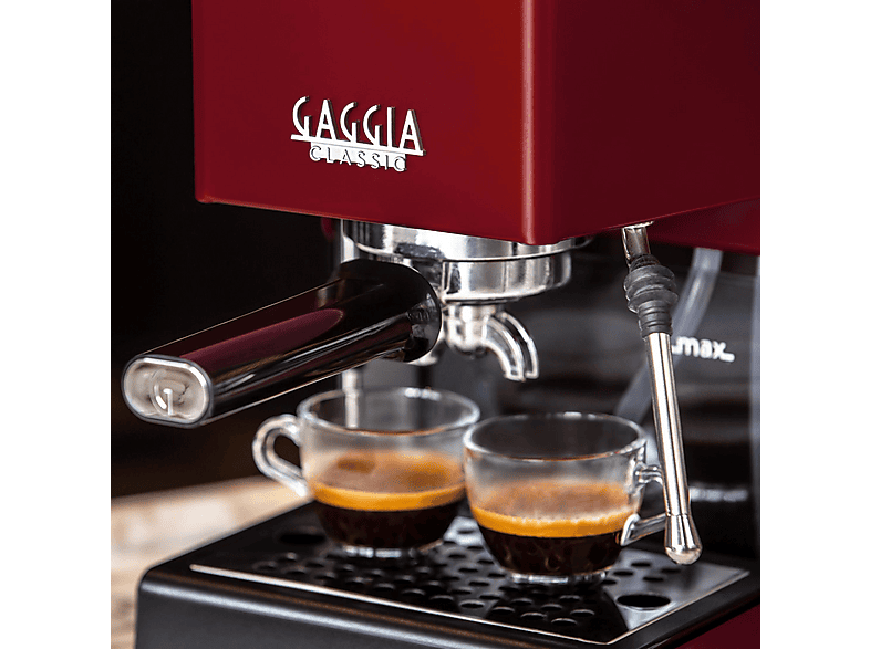 Cafetera espresso manual - Gaggia E24, 15 bar, 1200 W, 2 tazas, Rojo