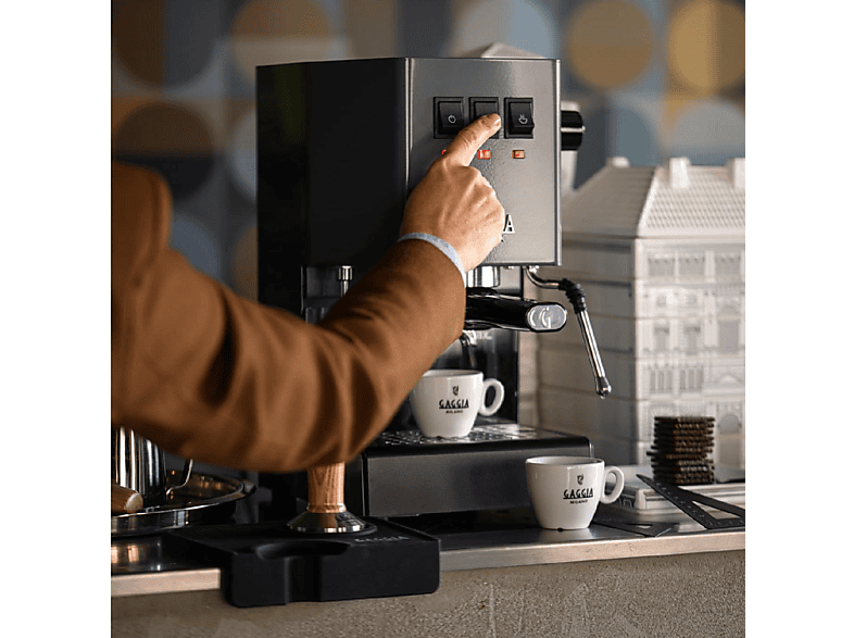 Cafetera express - Gaggia E24, 15 bar, 1200 W, 2 tazas, Gris