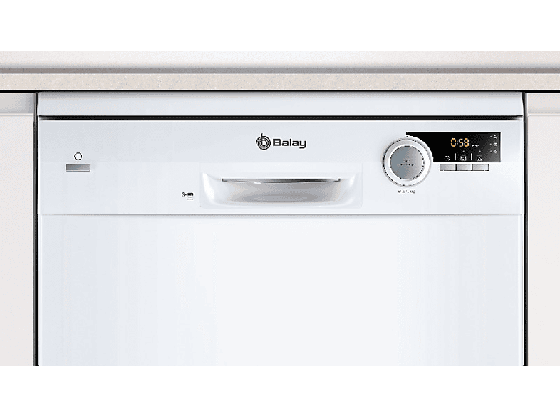 Lavavajillas - Balay 3VS572BP, 13 servicios, 5 Programas, 60 cm, Motor Extra silencio, Función  pausa + carga, Blanco
