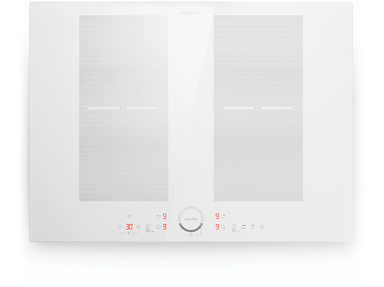 Placa de inducción - Klarstein Delicatessa 70 Flex, 4 zonas, 72 cm, Blanco