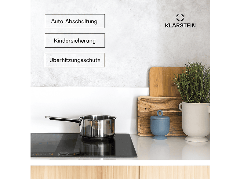 Placa de inducción - Klarstein Delicatessa 77 Flex, 4 zonas, 77 cm, Negro