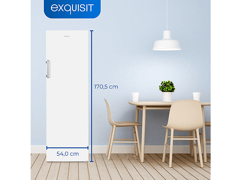 Congelador vertical - Exquisit GS271-NF-H-040D Blanco, 204 l, 1705 mm