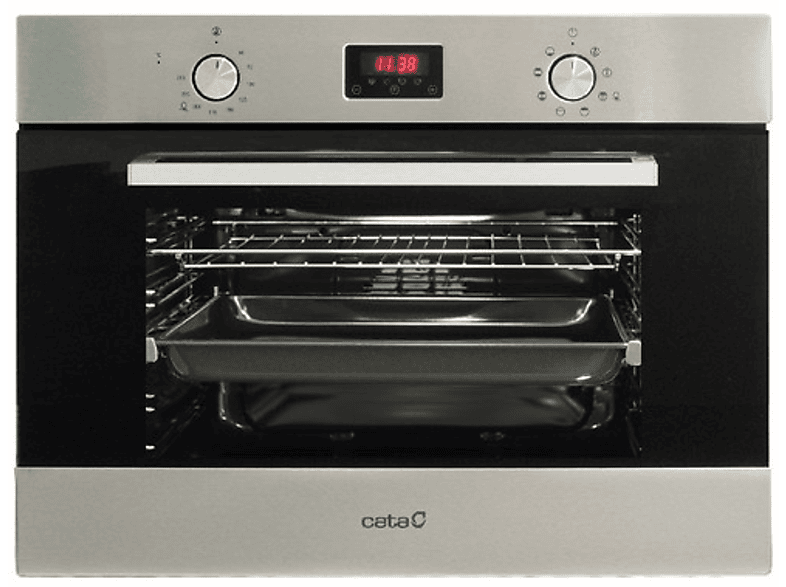 Horno compacto - Cata CMD 5008 X, Multifunción, 8 funciones, AquaSmart, 60 cm, A, Inox Negro