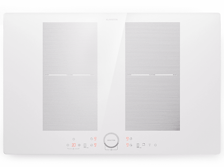 Placa de inducción - Klarstein Delicatessa 77 Flex, 4 zonas, 77 cm, Blanco