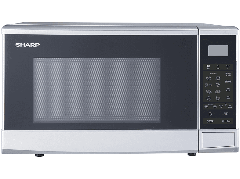 Microondas - Sharp R270S, 800 W, 10 potencia, 20 l, Plata