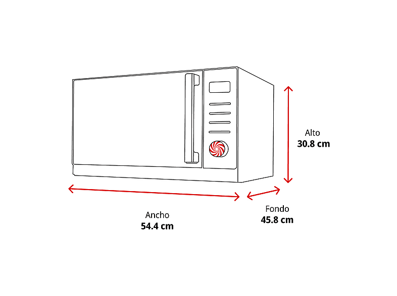Microondas con grill - LG MH7265DPS, 1000 W, 5 niveles, Inverter, 32 l, Negro