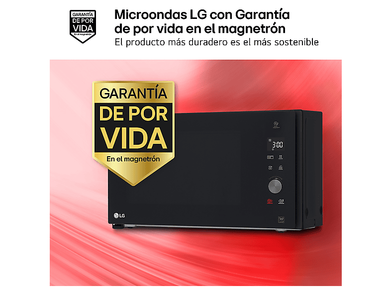 Microondas con grill - LG MH7265DPS, 1000 W, 5 niveles, Inverter, 32 l, Negro