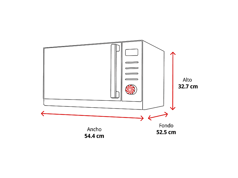 Microondas con horno - LG MJ3965BPS, 39 L, 4 en 1, Grill, Multifunción
