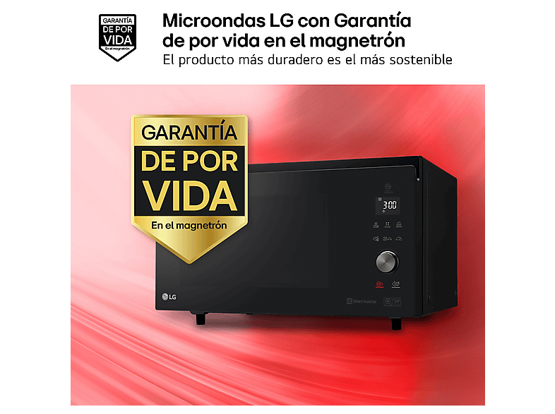 Microondas con horno - LG MJ3965BPS, 39 L, 4 en 1, Grill, Multifunción