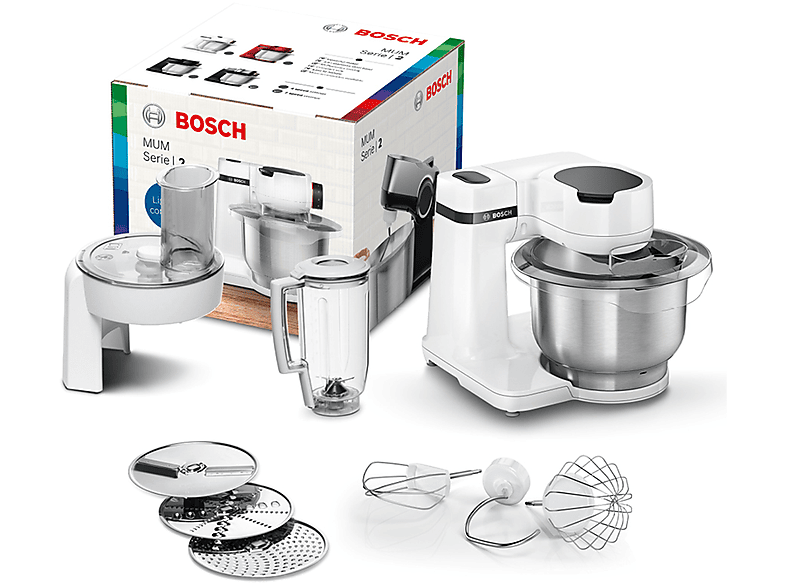 Robot de cocina - Bosch MUMS2EW20, 700 W, Blanco