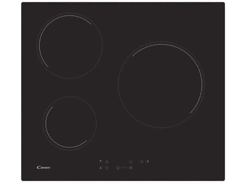 Encimera vitrocerámica - Candy CH63CT, 3 zonas, 590 mm, Negro