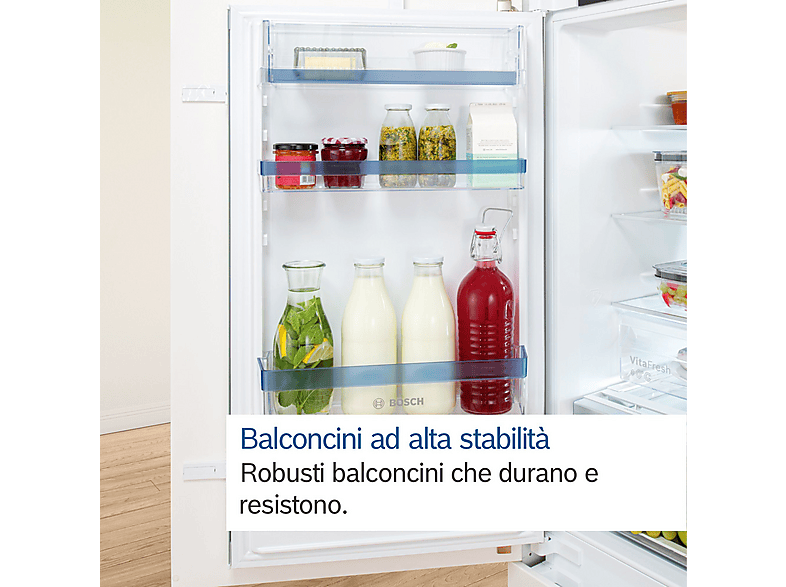 Frigorífico una puerta - Bosch Frigorifico Integrable 1P Bosch KIR41VFE0, Estático refrigerador, Altura 1221 mm, Capacidad 204 l, Blanco