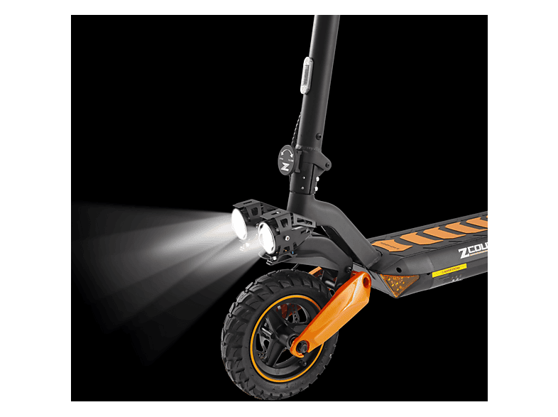 Patinete eléctrico - Zwheel Zcougar Plus, Pot. máx. 1600 W, Carga máx. 120 kg, 70 km autonomía, 20000 mAh, Negro