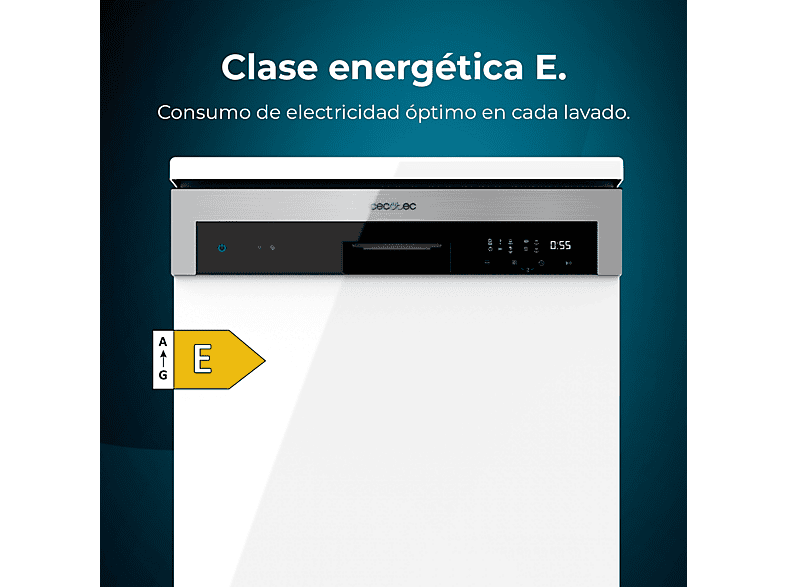 Lavavajillas libre instalación 60 cm - Cecotec 2772 LAVAVAJILLAS BOLERO AGUAZERO 6100 E, 12 servicios, 6 programas, 60 cm, Blanco