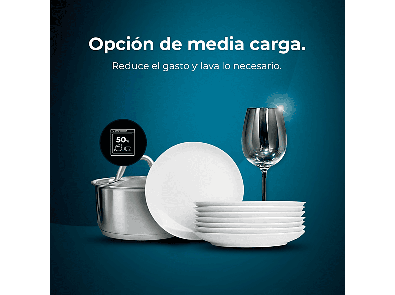 Lavavajillas libre instalación 60 cm - Cecotec 2772 LAVAVAJILLAS BOLERO AGUAZERO 6100 E, 12 servicios, 6 programas, 60 cm, Blanco