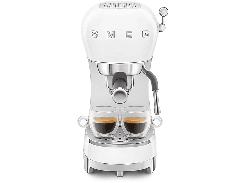 Cafetera express - Smeg ECF02WHEU BLANCO, 15 bar, 1350 W, 2 tazas