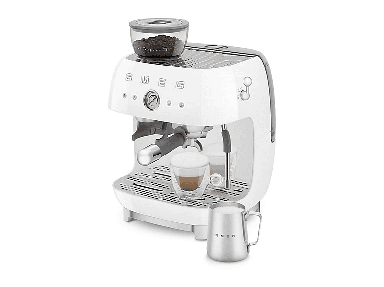 Cafetera express - Smeg EGF03WHEU, 15 bar, 1650 W, 2 tazas, Inox