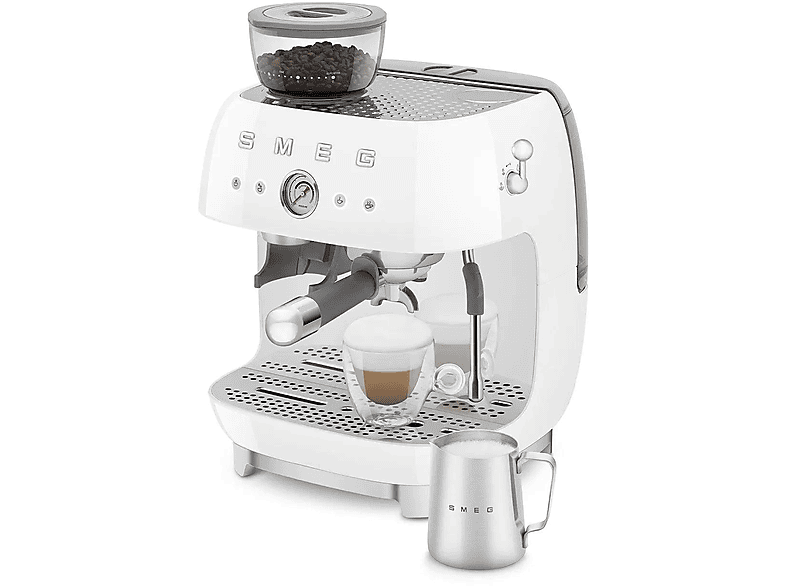 Cafetera express - Smeg EGF03WHEU, 15 bar, 1650 W, 2 tazas, Inox