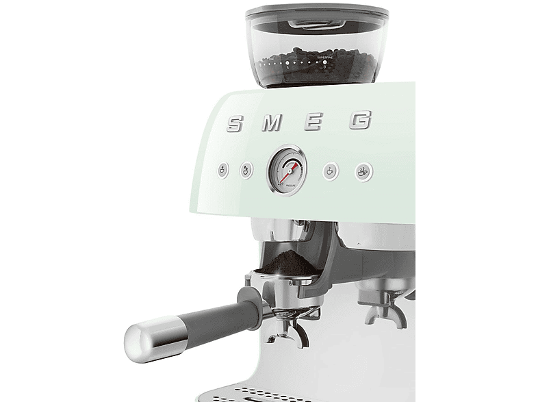 Cafetera express - Smeg EGF03PGEU VERDE, 15 bar, 1650 W, 2 tazas, Inox