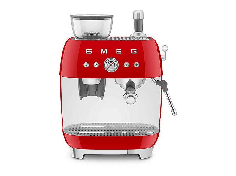 Cafetera express - Smeg EGF03RDEU ROJO, 15 bar, 1650 W, 2 tazas