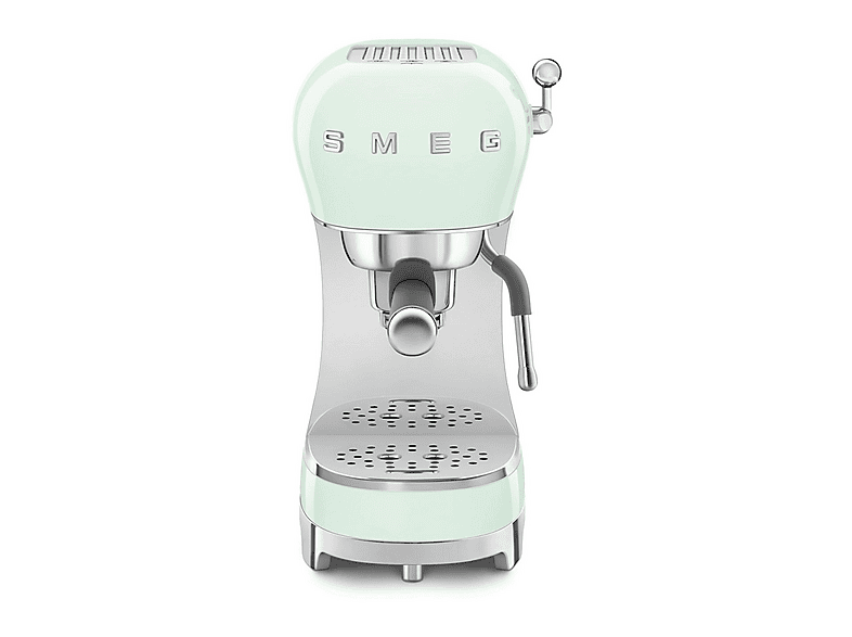 Cafetera express - Smeg ECF02PGEU AZUL, 15 bar, 1350 W, 2 tazas, Inox
