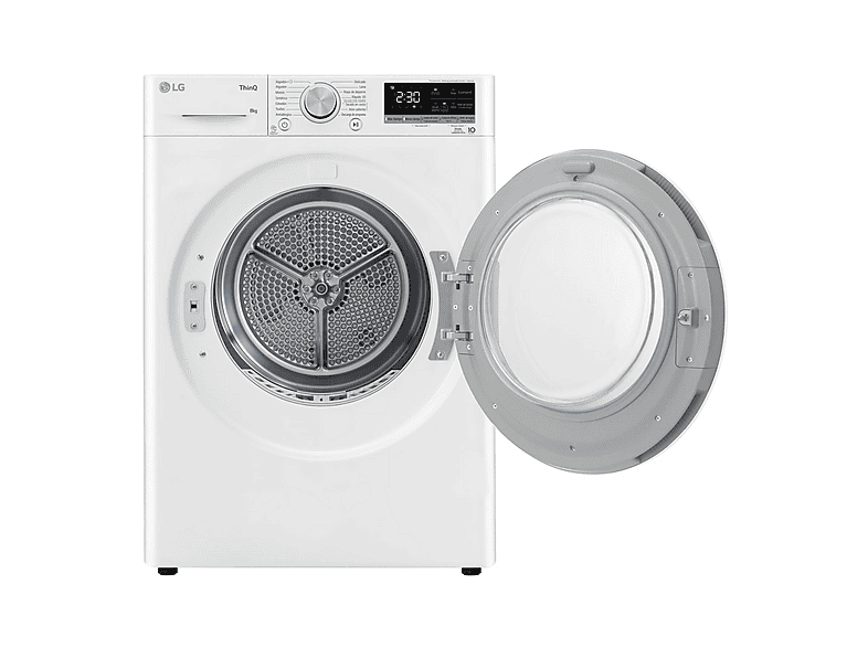 Secadora bomba de calor - LG RH90V9AV3N, Bomba de calor, 9 kg, Blanco