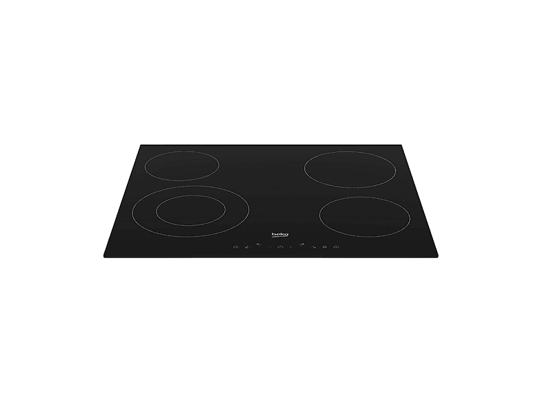 Placa de vitrocerámica - Beko HIC64402E, 4 zonas, 580 mm, Negro
