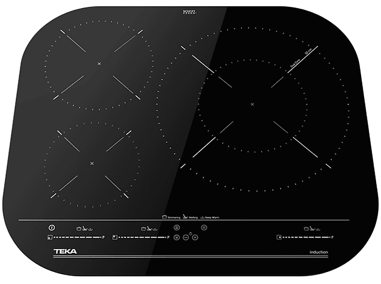 Placa de inducción - Teka IKC 63320 MSP 3F, 3 zonas, 590 mm, Negro