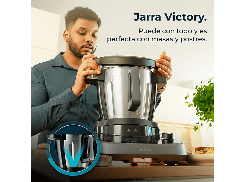 Robot de cocina - Cecotec 4700 MAMBO COOKING VICTORY, 1700 W, 4,5 l, Inox