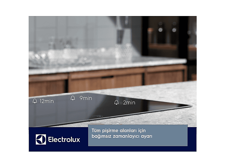 Placa de vitrocerámica - Electrolux EHF6343FOK, 4 Fuegos zonas, 590 mm, Negro