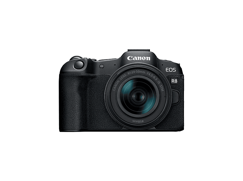 Cámara EVIL - Canon EOS R8+RF 24-50MM F4.5-6.3 IS STM, 25,6 megapixel, CMOS, 4K 3840p, Negro