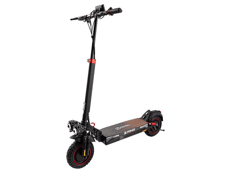 Patinete eléctrico - Zwheel ZRino Duo Max, Pot. máx. 2000 W, Carga máx. 120 kg, 70 km autonomía, 20000 mAh, Negro | Rojo