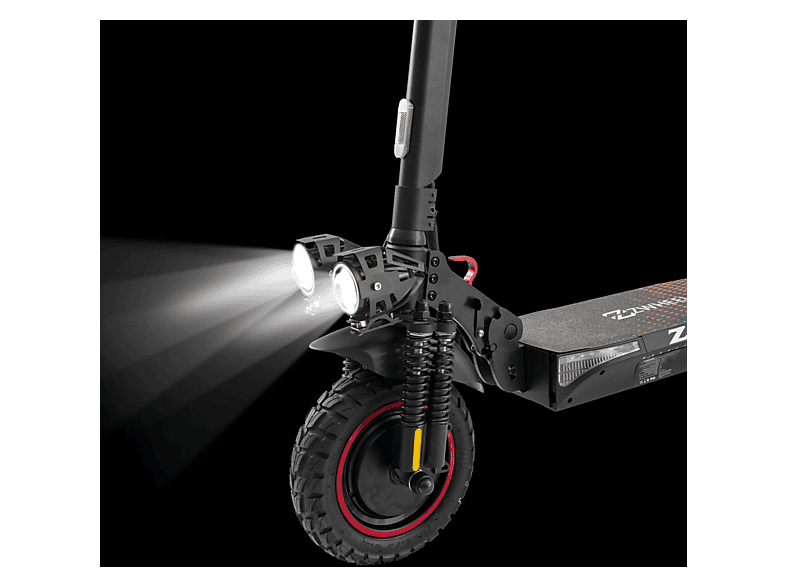 Patinete eléctrico - Zwheel ZRino Duo Max, Pot. máx. 2000 W, Carga máx. 120 kg, 70 km autonomía, 20000 mAh, Negro | Rojo