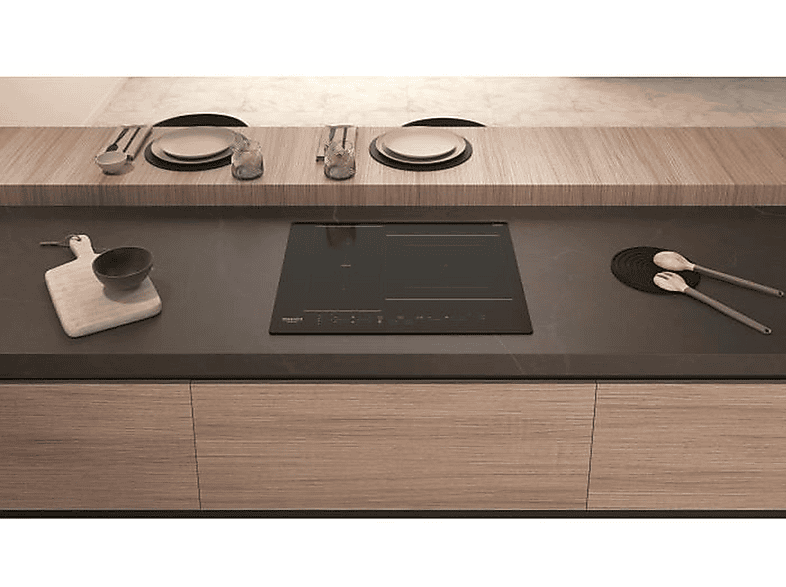Placa de inducción - Hotpoint HOT8050147581568, 3 zonas, 590 mm, Negro