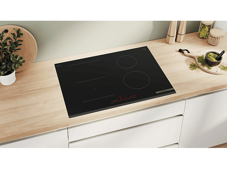 Placa de inducción - Bosch Serie 6 PVS731HB1E, 4 zone(s) zonas, 710 mm, Negro
