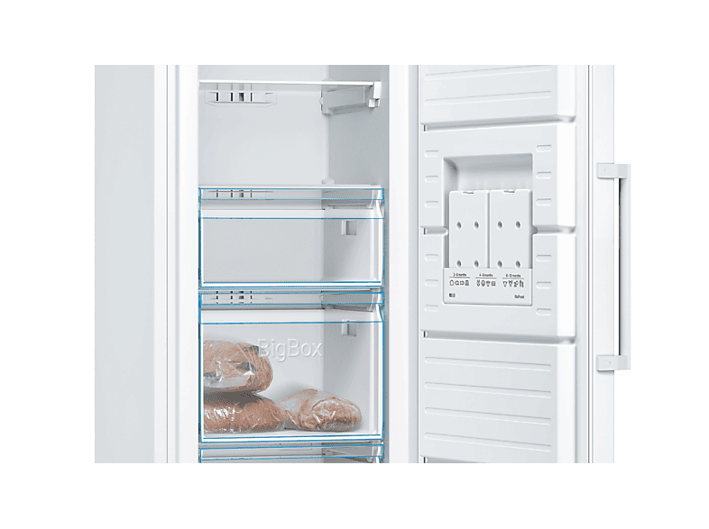 Congelador vertical - Bosch GSN36VWEP, 242 l, 186 cm, Blanco