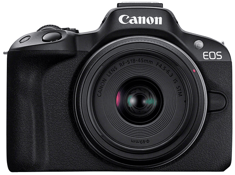Cámara digital - Canon EOS R50, Black + RF-S 18-45 IS STM + RF-S 55-210mm F5-7.1 IS STM Kit, 25,5 megapixel, CMOS, Full HD 1080p, Negro