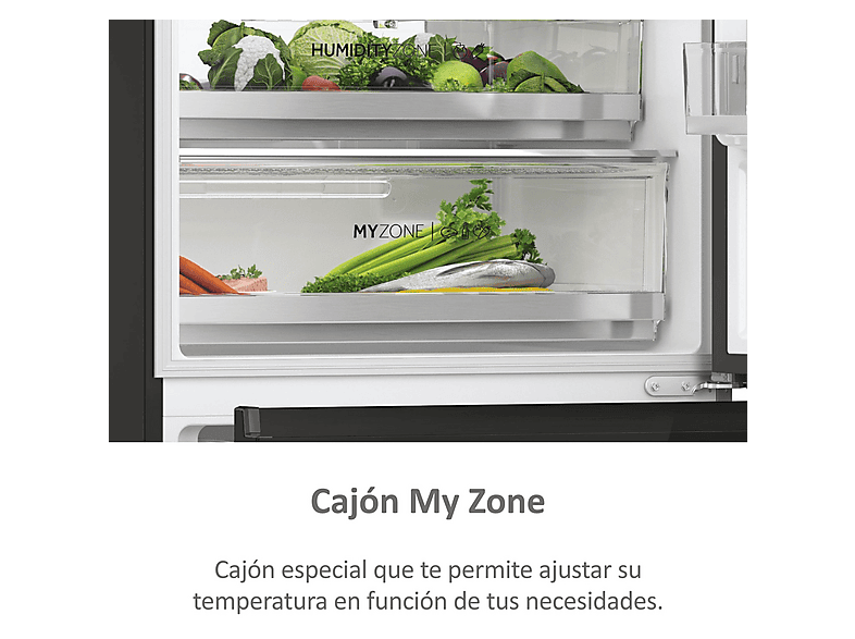 Frigorífico combi - Haier HTW7720DNGW, No Frost, Total No FrostInverterHumidity Control SystemMy ZoneCircular AirFlow, Altura 2006 mm, Capacidad 483 l