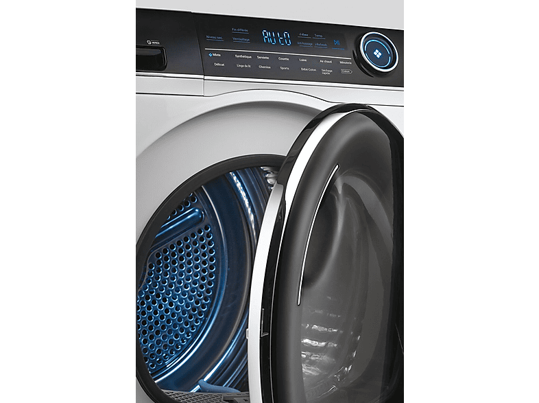 Secadora bomba de calor - Haier HD100-A2979N-S, Bomba de calor, 10 kg, 14 programas, Blanco