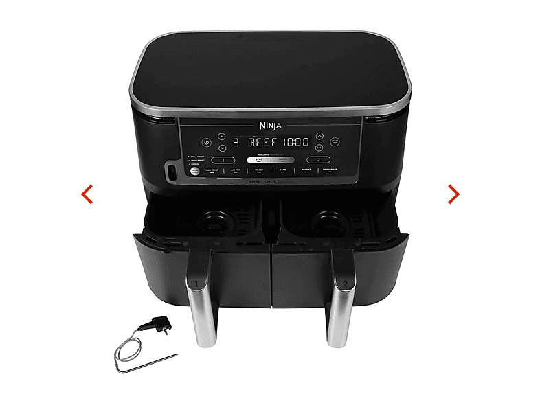 Freidora de aire - Ninja AF451EU, 2470 W, 9,5 l, Negro