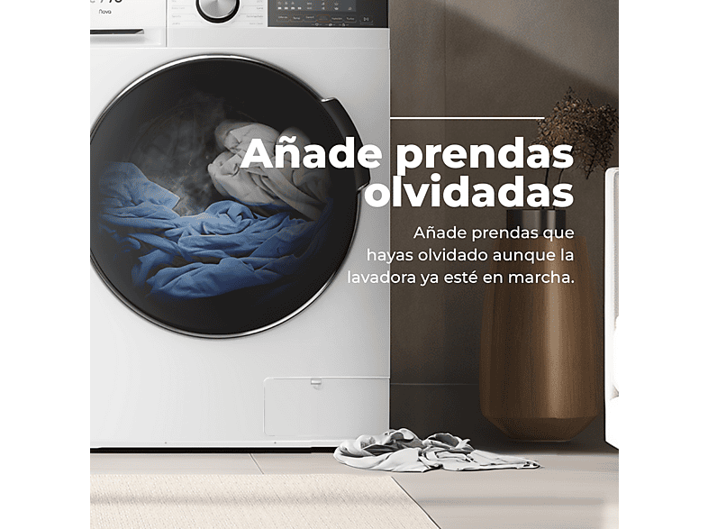 Lavadora carga frontal - Evvo Nova 8X, 8 kg, 13 programas, Gris
