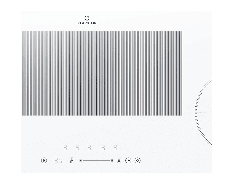 Placa de inducción - Klarstein Delicatessa 90 Slim Hybrid, 4 zonas, 90 cm, Blanco