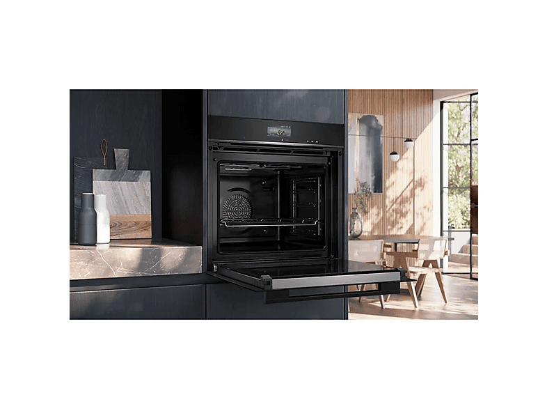 Horno a vapor - Siemens iQ700 HR776G1B1, Pirolítico, 71 l, 594 mm, Negro