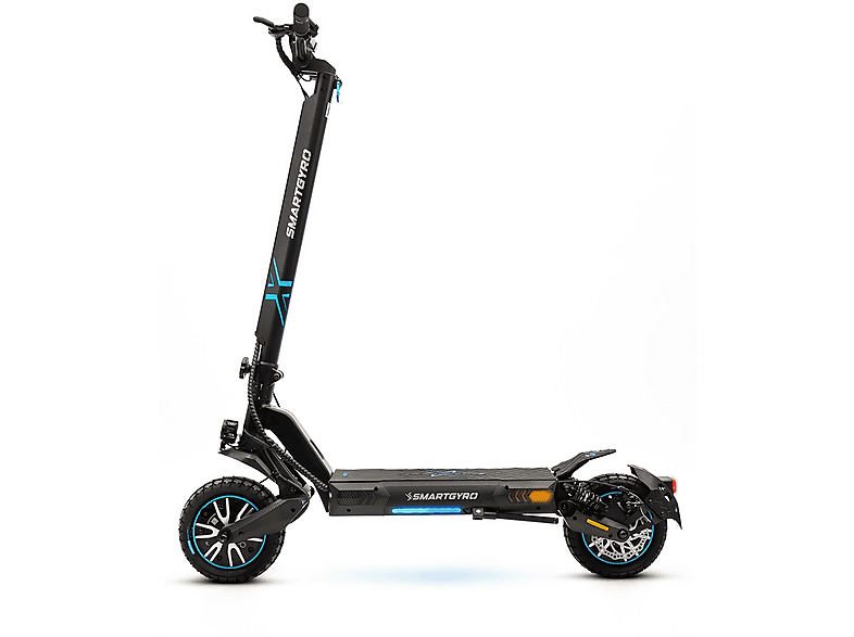 Patinete eléctrico - Smartgyro CROSSOVER DUAL MAX LR, Pot. máx. 1000 W, Carga máx. 140 kg, 70 km autonomía, 18,000 mAh, Negro