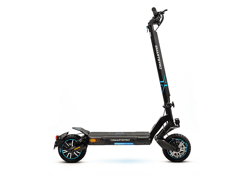 Patinete eléctrico - Smartgyro CROSSOVER DUAL MAX LR, Pot. máx. 1000 W, Carga máx. 140 kg, 70 km autonomía, 18,000 mAh, Negro