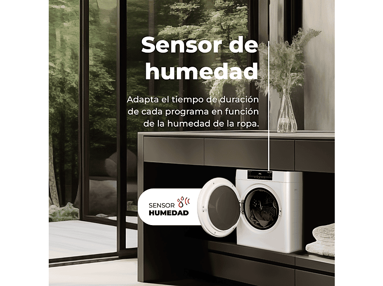 Secadora evacuación - Evvo Mini S3, Evacuacion, 5 programas, Blanco
