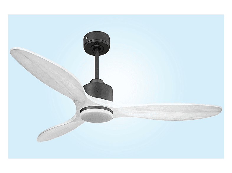 Ventilador de techo - Purline SantoriniD132C03LED65262, 18 W, 6 velocidades, Negro