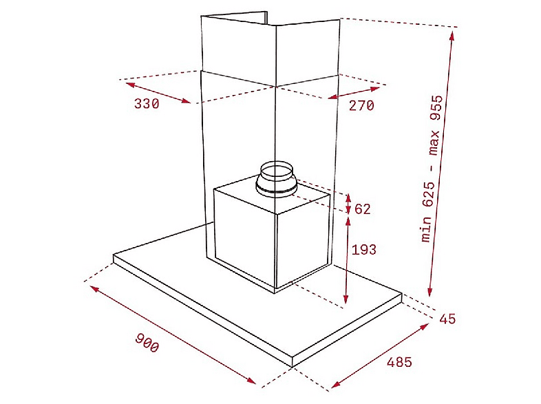 Campana decorativa - Teka DLH 986 T, 3 Velocidades + intensiva, 701 m3/h, Programable, 90cm, Inox